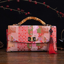 Boston Bamboo Handle Material Wrap Fabric Brocade Fabric Handle Lift Handbag Handmade Fabric DIY Learn 432 #