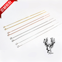 Cross box chain earwire chain earneedle S925 sterling silver plated platinum DIY link accessories earrings Joker buckle