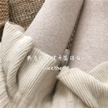 Gentle oats white Morandy color warm coffee color thickened vertical stripes plus wool pantyhose