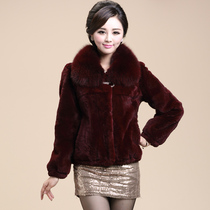 Special Haining fur coat High quality whole leather Otter rabbit plush short fox fur collar womens coat clearance