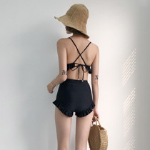 ins small chest steel bracket gathered high waist cover belly thin hot spring conservative swimsuit female split sexy bikini swimsuit