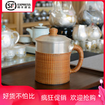 High-end tea tank silver cup office home large capacity handmade mug tea tank Cup 999 sterling silver water Cup