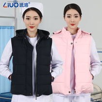 Nurse cotton jacket down jacket vest short cotton-padded jacket hospital overalls duty jacket winter warm padded cotton jacket