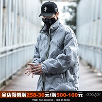 National Chao brand Winter new three-dimensional embossed cotton suit male design sense niche stand collar cotton padded coat