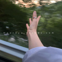 Han prints the same style of retro-minimalist aperture ring female 925 pure silver individuality vegan ring tail ring ring 100 lap