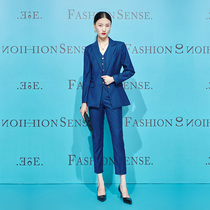 Zameimar A series of 2021 autumn winter with a new blue suit set feminine self-cultivation occupation