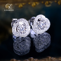 kkidamond diamond earnail flower luxury group inlaid 18k platinum lover gift jewellery