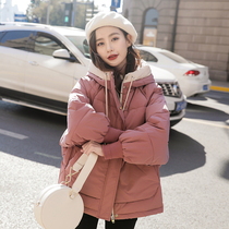 Korean short down jacket women 2020 Autumn and Winter new womens small man Korean version of loose white duck down hooded coat