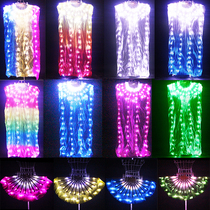 Dancer LED white light luminous fan dance performance performance luminous props belly dance luminous dance fan silk