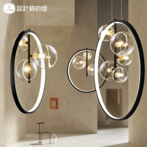Designers lamp modern luxury bar lamp simple new Chinese restaurant bubble chandelier staircase bedroom bedside lamp