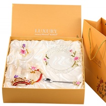 European-style enamel water Cup Tea Cup home heat-resistant vintage Cup gift Cup Tea Cup children Coffee Cup pair Cup