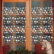 Christmas Wall Stickers Glass Windows Decorate Mall Storefront Waist Line Stickup Snowflake Santa Festival Classroom