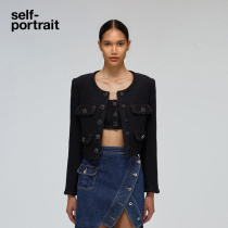 self-portrait classic black small fragrance fashion short black coat cardigan