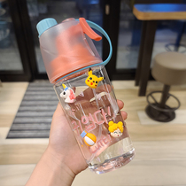 Net Red Tong Children Spray Water Glass Summer Portable Sports Outdoor Anti-Fall Plastic Cup Student Military Training Straight Drinking Cup