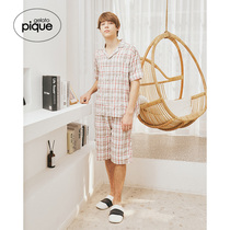 Gelato pique spring summer mens pajamas comfortable casual check shirt PMFT192941