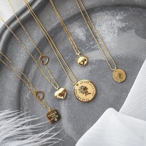 2021 New Golden cold wind figure coin necklace female summer choker ins niche light luxury long