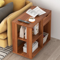 Side table Movable small coffee table Modern simple sofa side cabinet Living room small side table Bedroom bedside table Creative corner