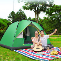 Desert camel outdoor tent 3-4 people camping thickened rainproof couple 2 pairs of single camping automatic tent