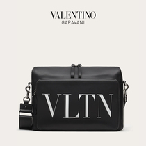 VALENTINO VALENTINO GARAVANI mens black VLTN calfskin shoulder bag