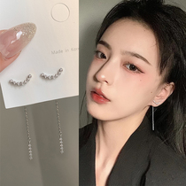 Long Super fairy tassel earrings female 2021 New Tide personality design sense earrings summer style light luxury temperament EAR thread