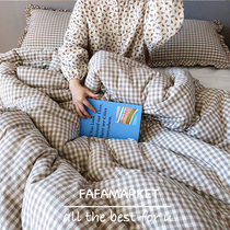 Recommended fafamarket super warm ~ South Korea imported small lattice plus velvet quilt wild king