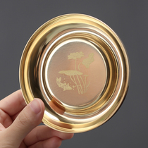 Pure brass coaster tea cup holder household kung fu tea set accessories heat insulation pad coaster cup holder tea bearing