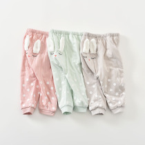 Dobby rabbit female baby pants 6 months spring and autumn baby big pp pants wear autumn girls casual pants thin cotton pants