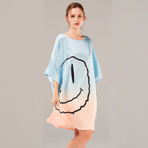 Baiyati 2021 summer womens new home clothes cartoon large T-shirt night dress thin cute pajamas large size ice silk