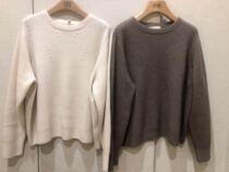 Mongolian GOBI Cashmere Herders series striped hollow 2 color bat sleeve cashmere shirt