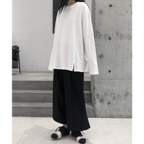 Lu and Shanyu early autumn new product Yamamoto dark yoji design sense small split long sleeve solid color bottoming T-shirt men and women