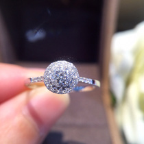 Imedrill 18K Gold Group Inlaid Drilling Stone Ring Wedding Diamond Ring Round Kra Effect Real Drill