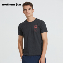 North Mountain outdoor casual print short sleeve T-shirt men summer Collar Cotton moisture wicking breathable half-sleeve shirt 0393