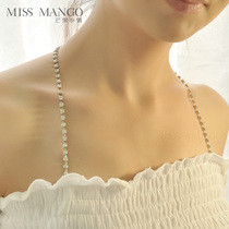 Mango Miss Metal Underwear Bra Shoulder Strap Underwear Sling Band Invisible Rhinestone Cross Hanging Neck Bra Strap