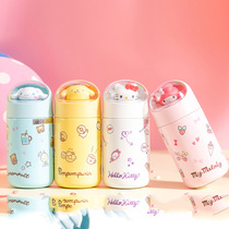 Cute simple childrens cup stainless steel portable student Cup doll thermos cup small warm 280mL