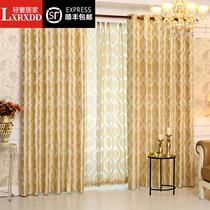 LXRXDD light luxury home crypto-wire flower curtain cloth European curtain semi-shade red Nordic in