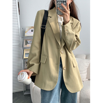 YouZIQI Grapefruit Qi Yellow suit coat female spring and autumn new temperament small suit design with a hundred and thin coat