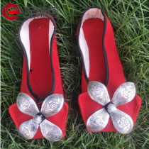 Break Code Embroidered Pure Artisanal Miao Silver Teething Shoes Embroidered New Hanchao Retro Cloth Shoes Men And Women Casual Cotton Linen Cloth Shoes