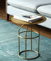 Simple modern wrought iron metal coffee table side table living room sofa round side corner few telephone few casual small table