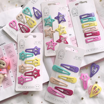 South Korea Girl Hearts Pink Candy Baked Paint BB Clip Cute Loving Pentagram Child Hair Clip clip Liu Haiclip