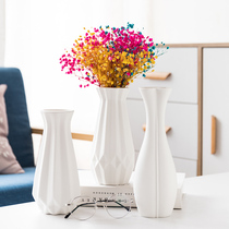 Simple white ceramic water vase starry dried flower arrangement living room Nordic modern home decorations ornaments