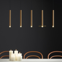 Post-modern light luxury restaurant bar small chandelier straight tube very simple designer front desk entrance aisle bedside chandelier