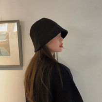 Tide brand suede hat female Joker face fisherman hat autumn and winter face small Japanese bucket hat sunshade cap cap