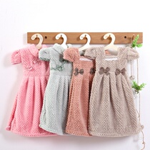 3 starting clothes cartoon cute thickened rag absorbent wipe hands do not fall clean bathroom kitchen hand towel hanging type