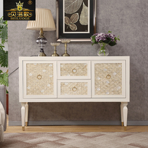Beloge custom white shell sideboard American country locker solid wood multifunctional porch cabinet model room