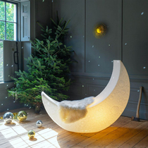Designer Nordic Net Red Living Room Moon Floor Lamp Outdoor-like Room Atmosphere Decoration Deck Chair Bedroom Crescent light