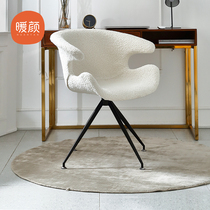 Warm designer Teddy Velvet Chair Modern Simple Light Luxury Bedroom Book Room Chair Italian Computer Chair