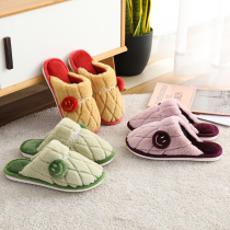 Cotton slippers female home cute net red plush warm autumn and winter students Baotou cartoon couples non-slip indoor drag