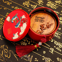 Mirror gift box portable makeup mirror female net red makeup mirror with retro marriage hung round waist ancient air