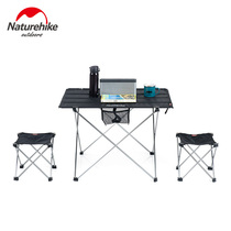 NH Outdoor Folding Table Picnic Table and Chairs Portable Camping Aluminum Alloy Ultra Light Travel Home BBQ Table and Chairs Set