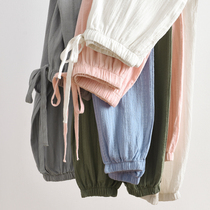 Pajamas womens cotton trousers spring and autumn thin models can be worn outside air-conditioning house pants mosquito-proof cute lazy home pants summer